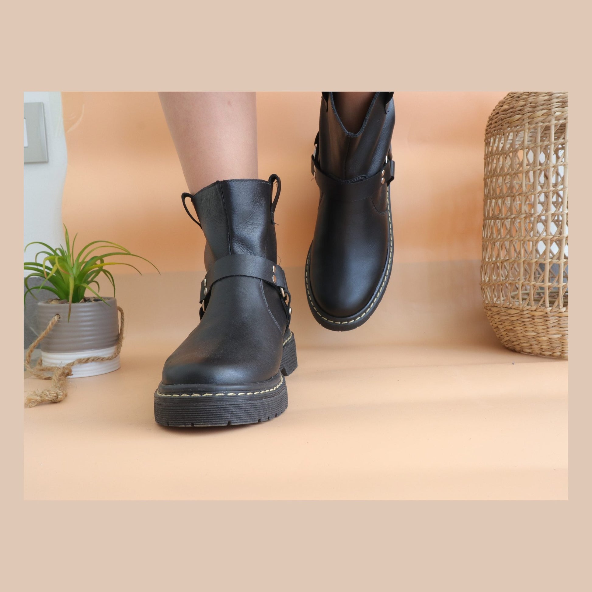 Botin Biker Negro