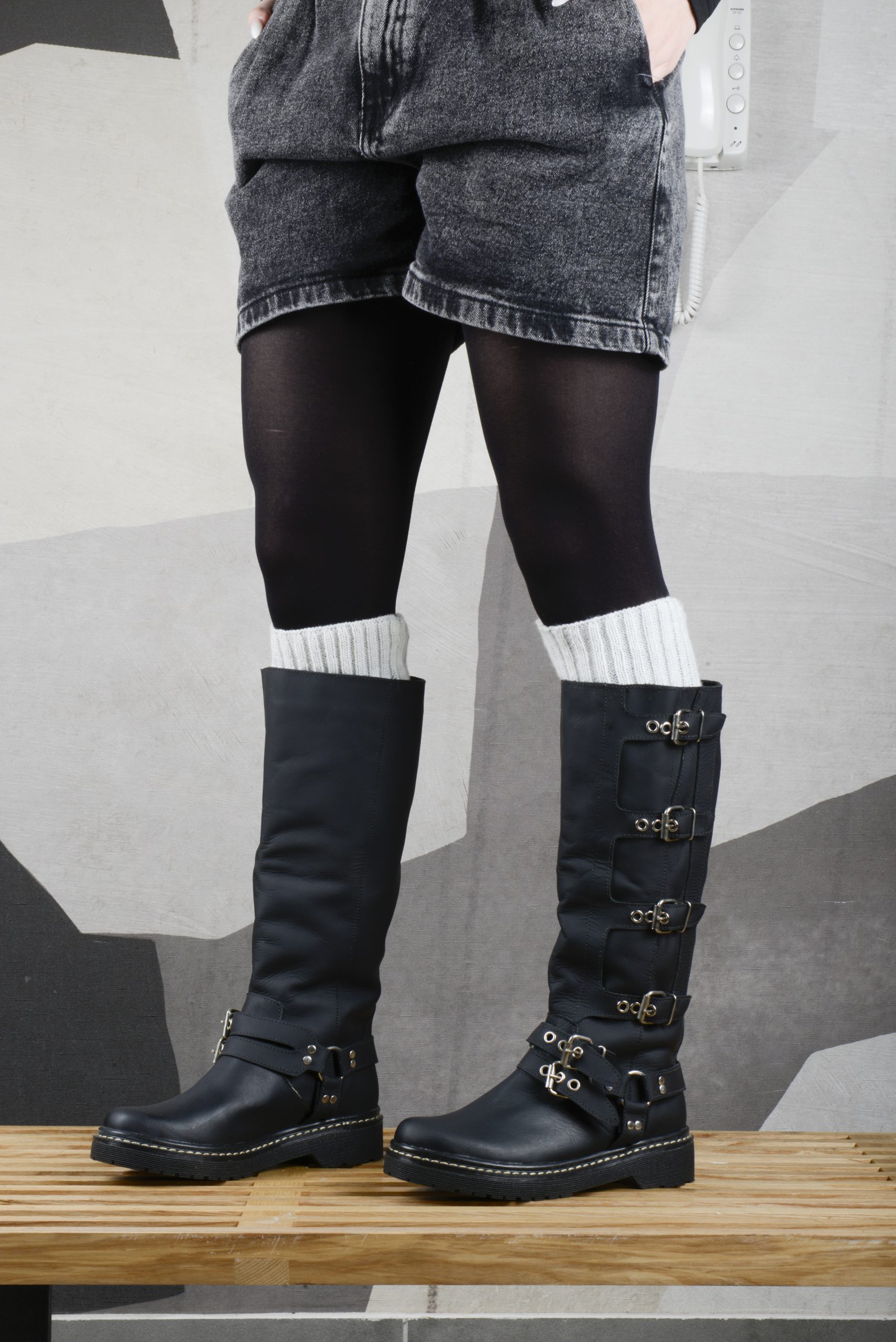 bota biker negra - Imagen 2